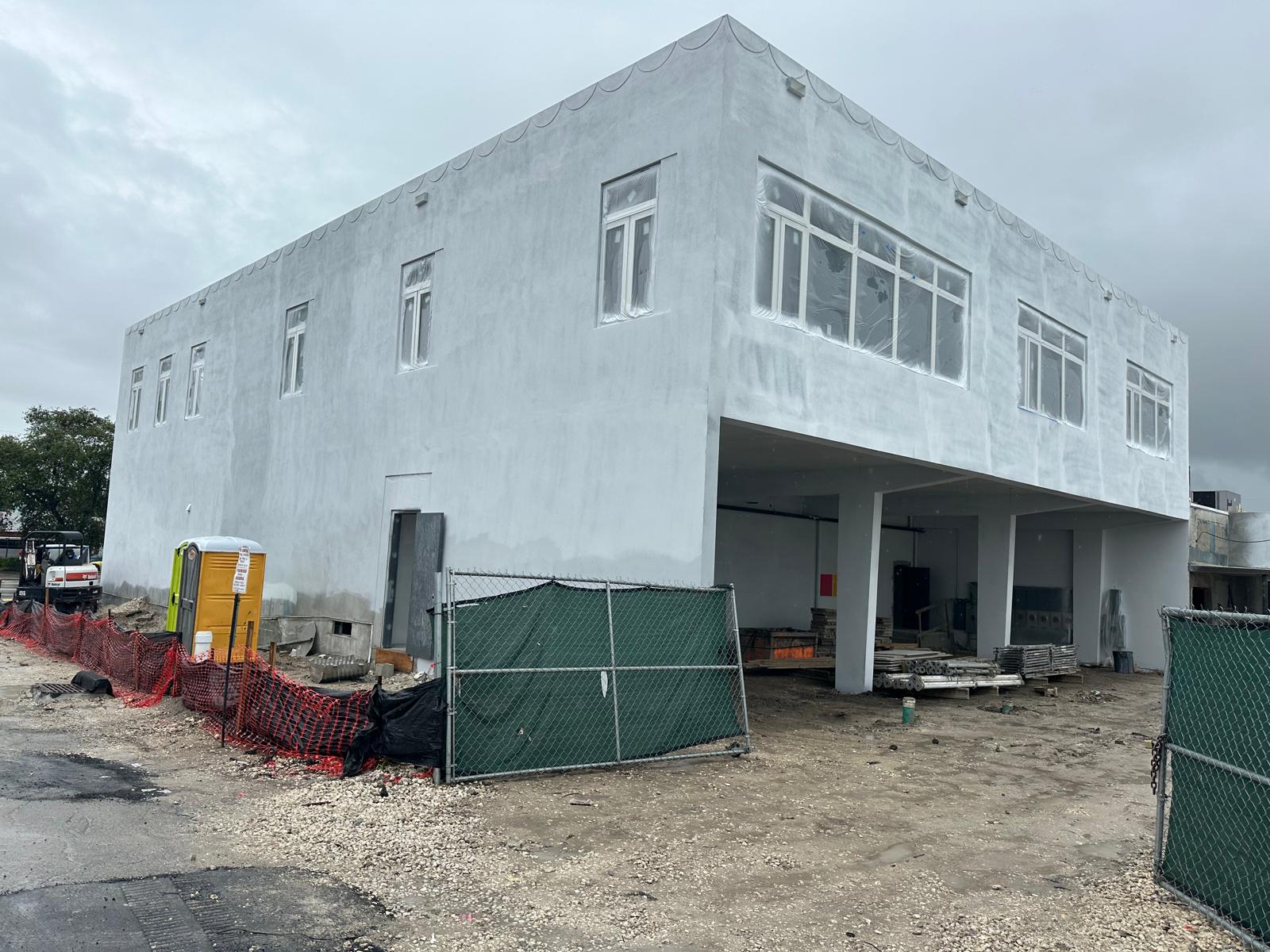 Building with stucco finish