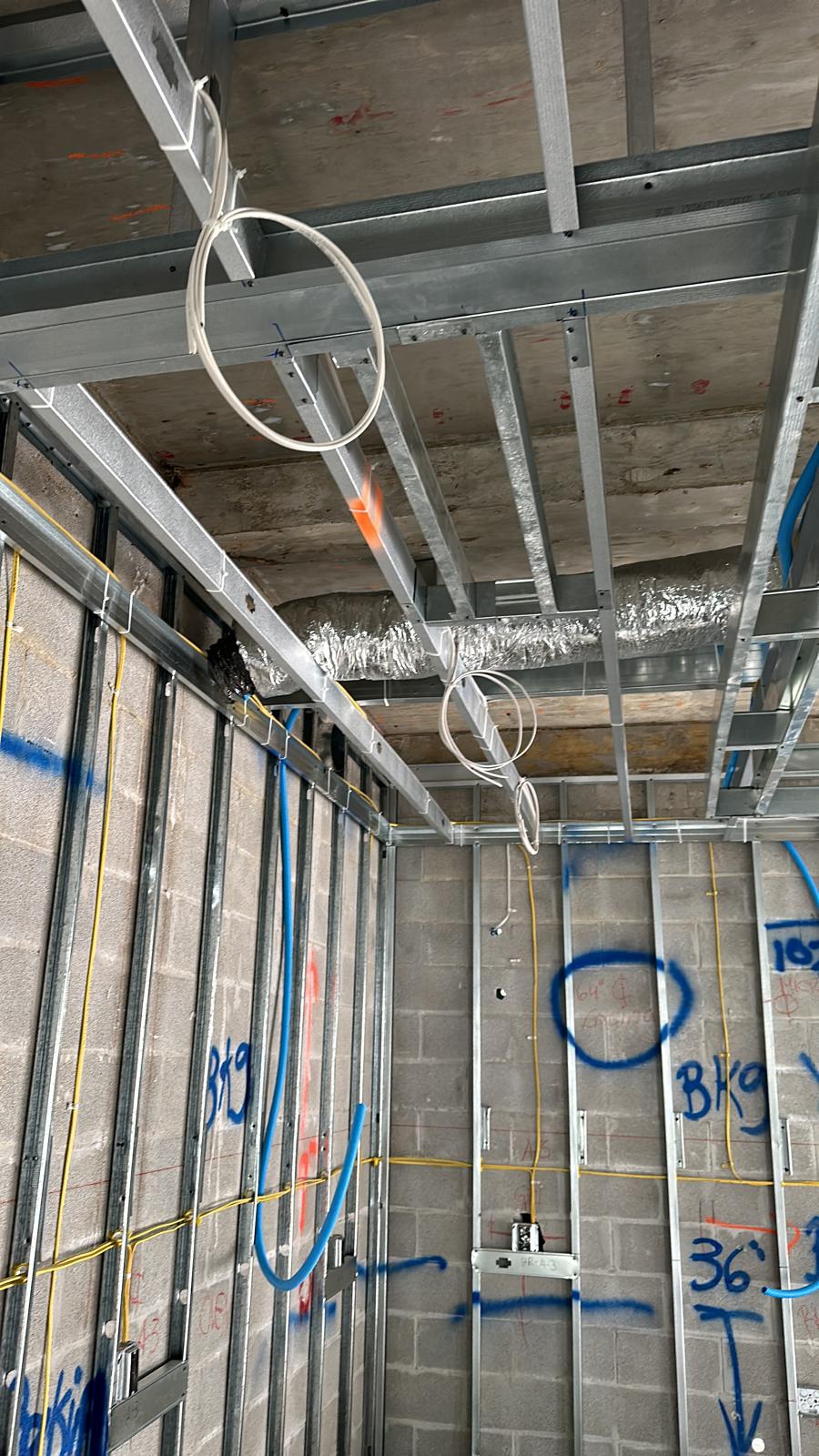 Ceiling MEP systems wide view