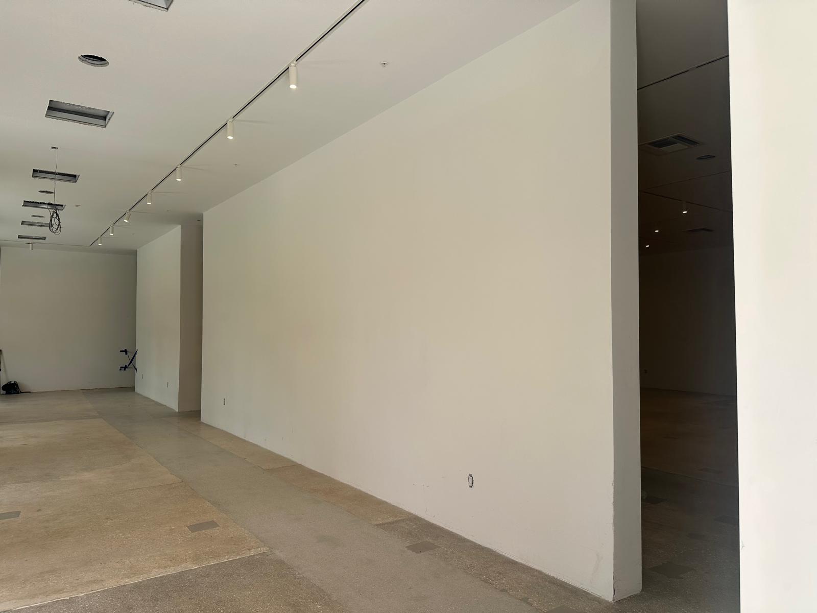 Gallery interior with track lighting